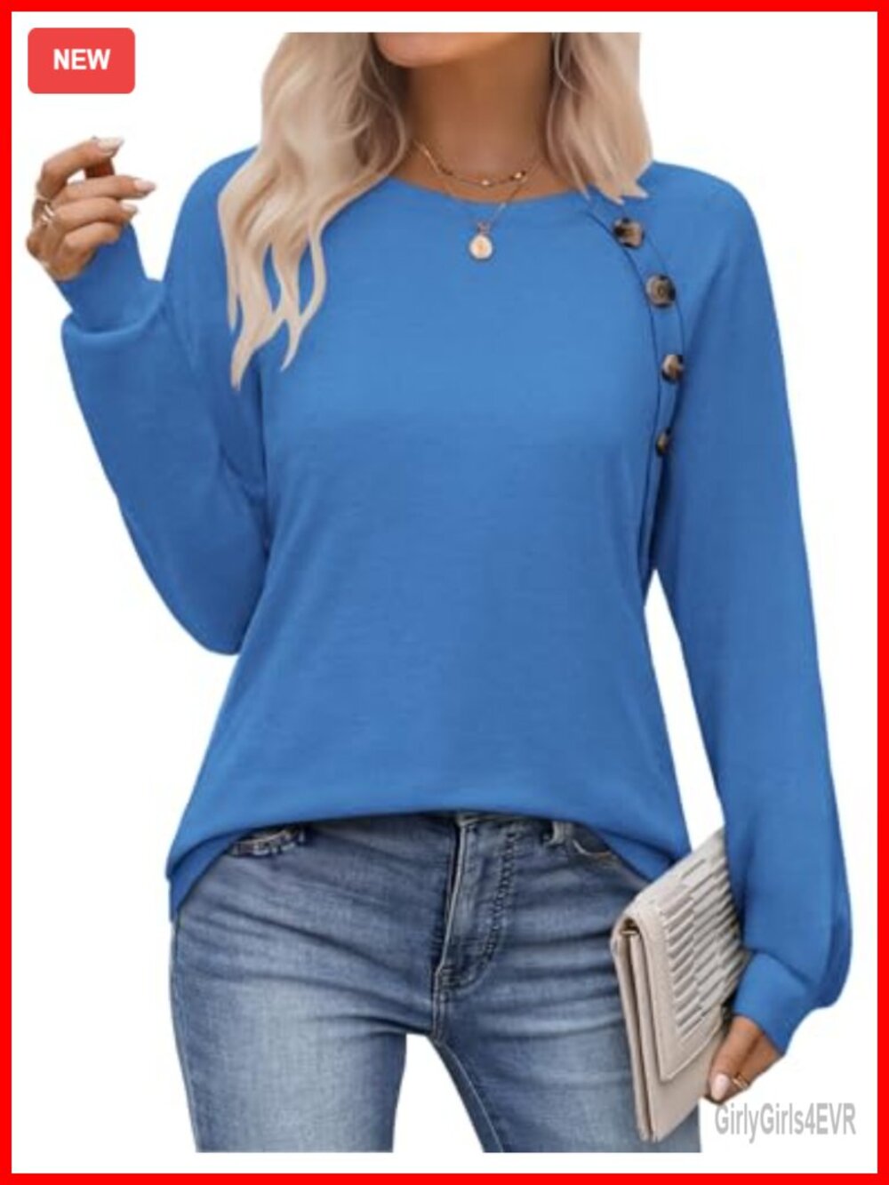 Womens Long Sleeve Tunic Top Crew Neck Pullover Fall Work Blouse